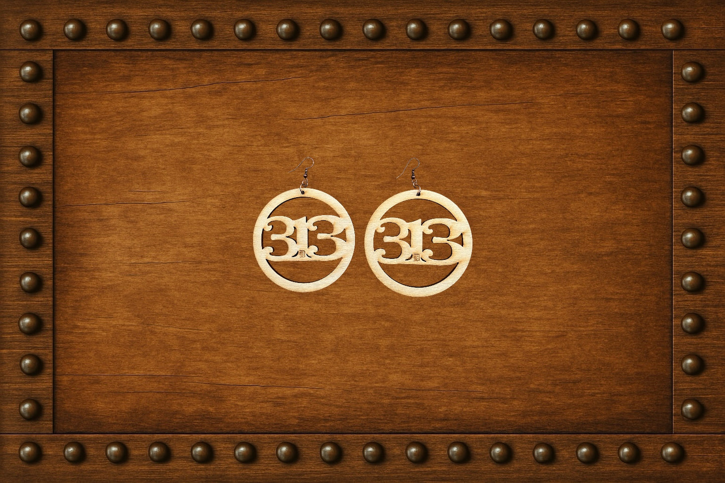 Round 313 D Wood Earrings