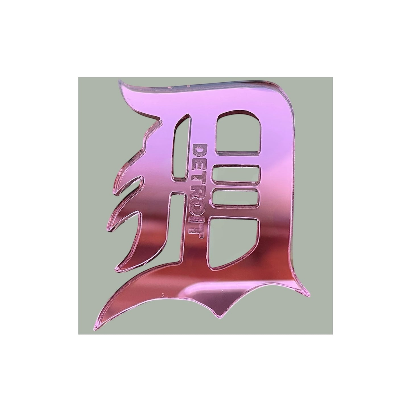 Old English D Metallic Acrylic Brooches