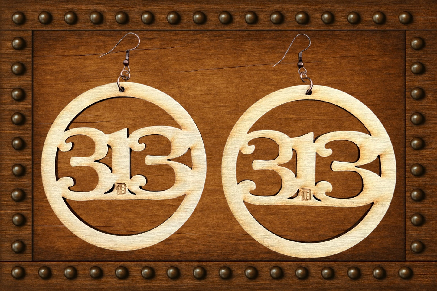 Round 313 D Wood Earrings