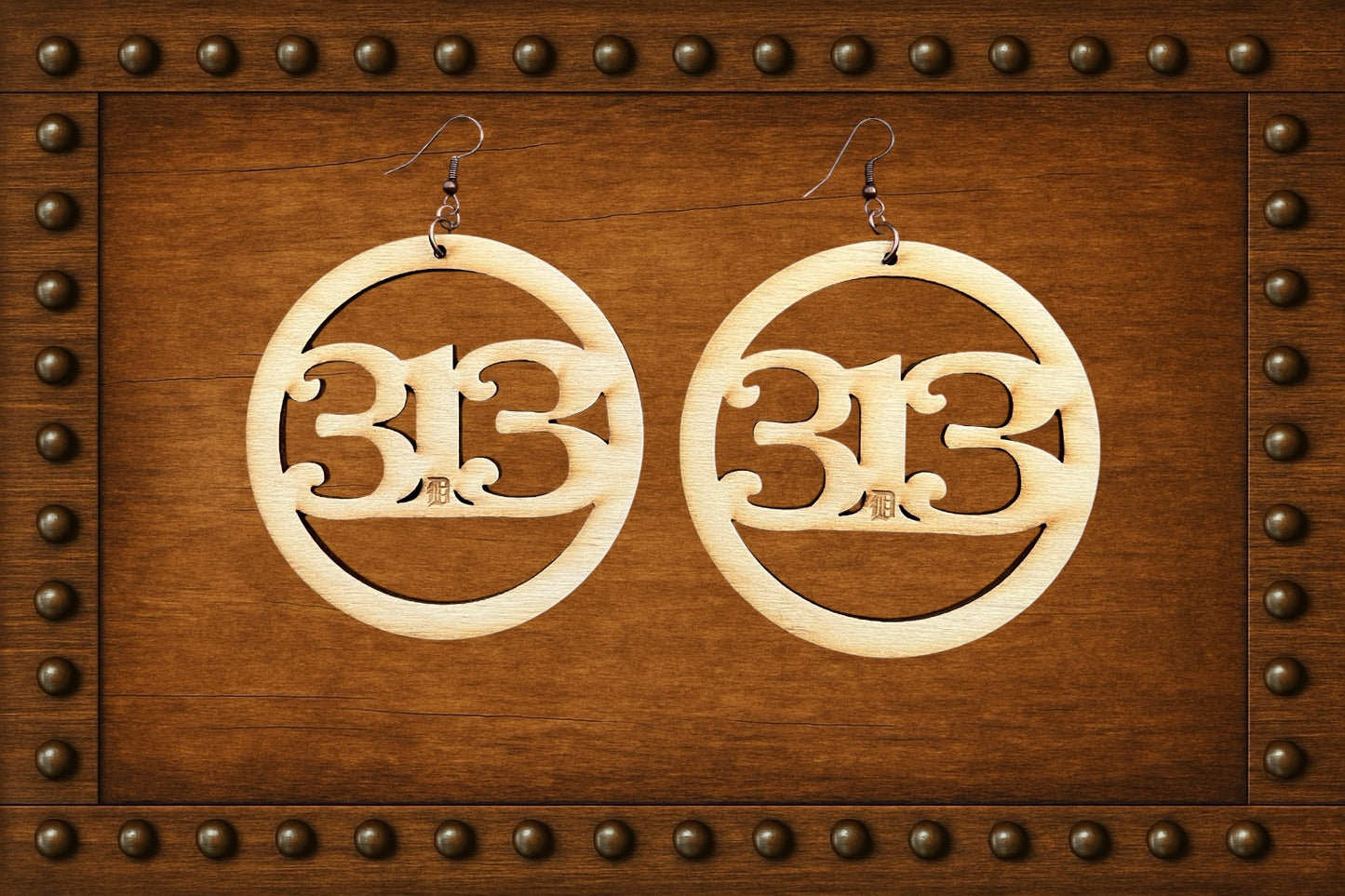 Round 313 D Wood Earrings