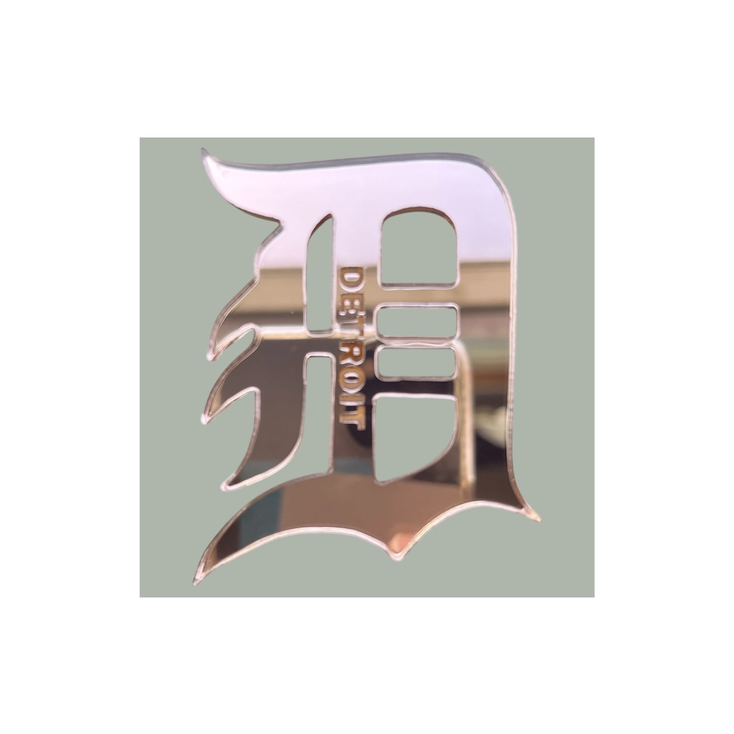 Old English D Metallic Acrylic Brooches