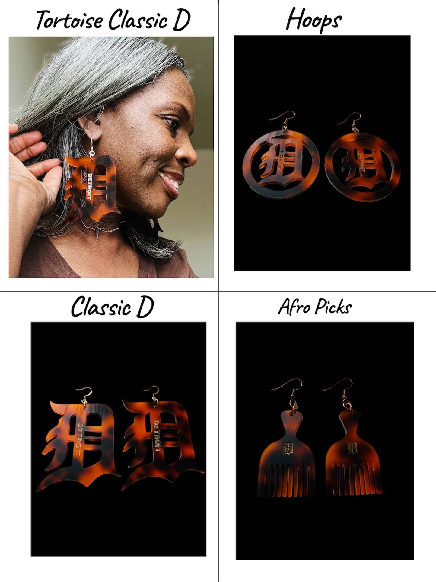 Tortoise Classic D Earrings